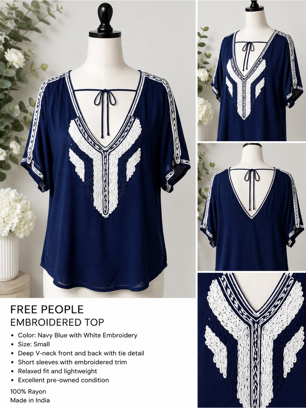 4 - Free People - Top - Blue - Small